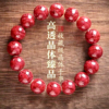 天然原矿真品保真朱砂手链全透光晶体砂手串本命年首饰男女款