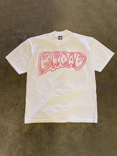 搞钱做慈善 3A260克纯棉双纱！向上侠！重磅情侣女宽松短袖T恤男