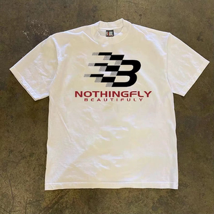 搞钱做慈善 3A260克纯棉双纱！向上侠！重磅情侣女宽松短袖T恤男