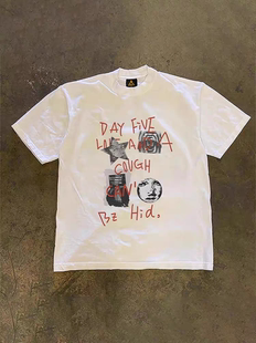 搞钱做慈善 3A260克纯棉双纱！向上侠！重磅情侣女宽松短袖T恤男