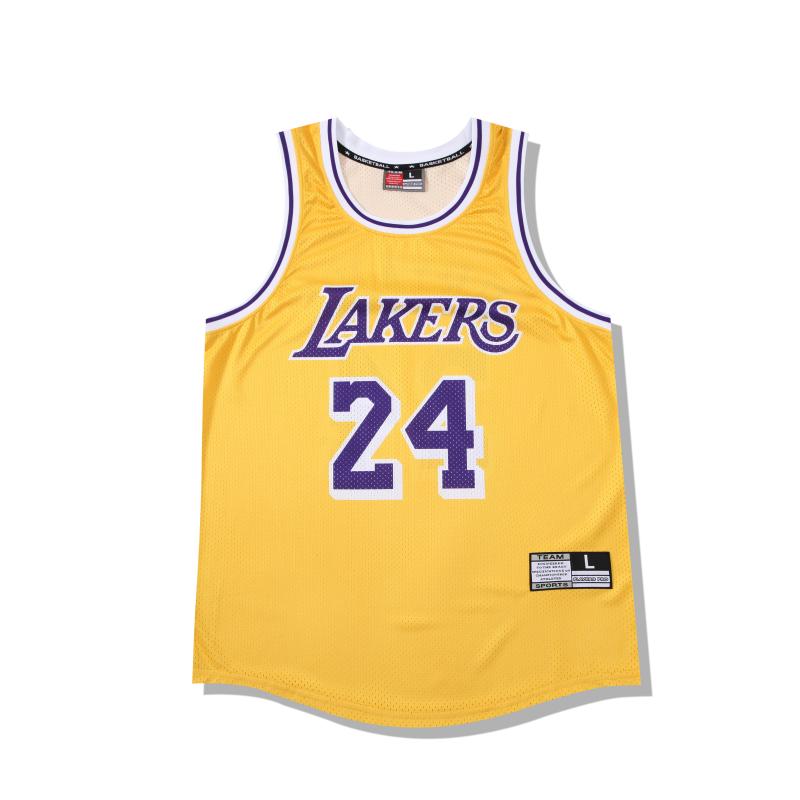 训练NBA复古球衣湖人队科比24号SW球迷版男款篮球服Mitchell Ness