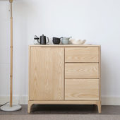 清木堂实木餐边柜日式 简约现代白蜡木定制北欧储物柜收纳柜餐厨子