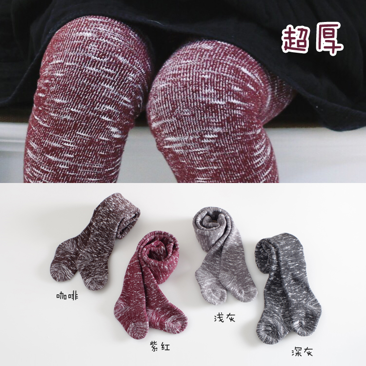 超厚冬季女童连裤袜柔软毛圈保暖裤儿童纯棉加厚打底裤袜子连体袜