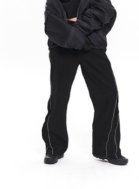 EGO FETCH 斜拉链阔腿长裤 ZIP FLARED TROUSERS 休闲裤