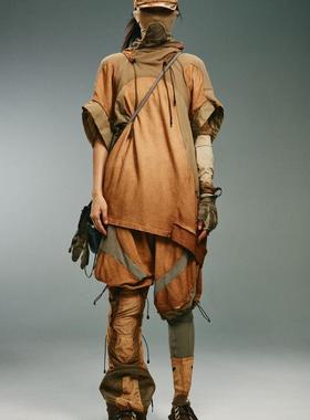 HAMCUS 24SS 拼接短袖帽衫 SM02724-1