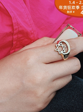 THM星月镂空异域风开口戒指