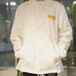 THRASHER 日版三色口袋小火焰标休闲教练夹克 FLAME JACKET