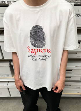 CELL AGING 25SS人类简史指纹印花 夏季轻薄柔软短袖T恤
