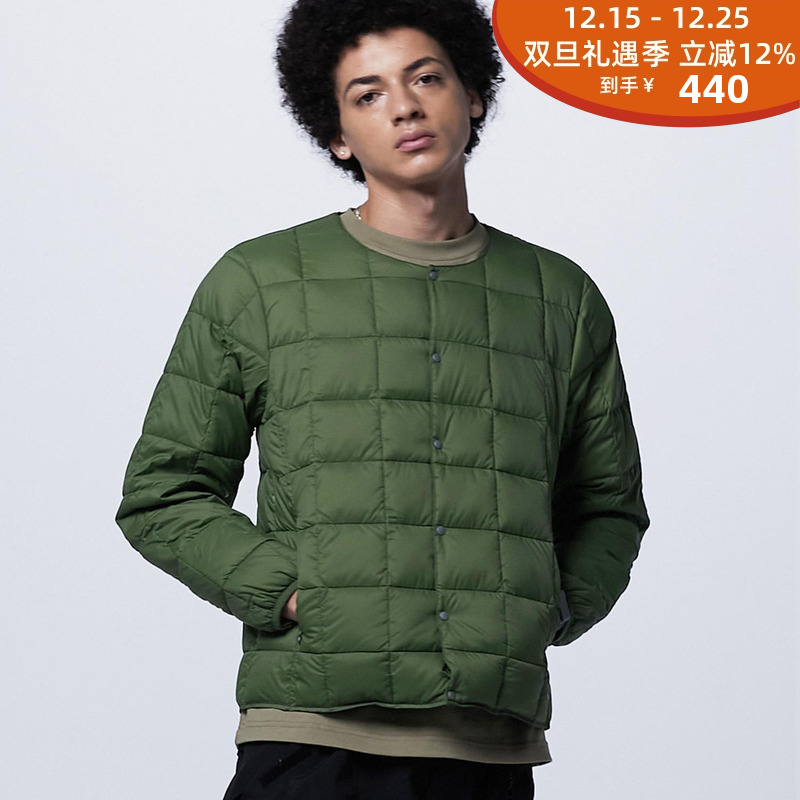 TAION纽扣羽绒方格夹克