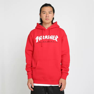 HOOD哥斯拉LOGO印花连帽卫衣帽衫 THRASHER GODZILLA