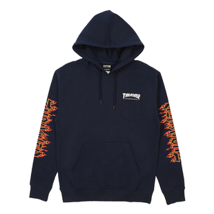 THRASHER 口袋双火焰帽衫 OUTLINE POCKET HOODED 火焰滑板