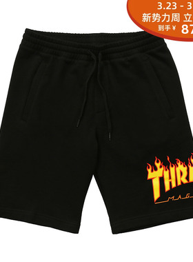 现货 潮玩艺 THRASHER FLAME SWEAT SHORTS 火焰logo印花休闲短裤