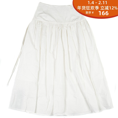 CELLAGING中腰压褶长裙