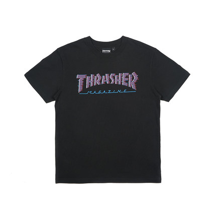 THRASHER 日版黑白速度线条创意短袖 SPEED LINES TEE