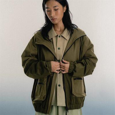 拼色FTMD连帽夹克外套