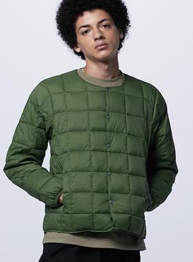 TAION 24AW BASIC纽扣羽绒方格夹克 CREW NECK BUTTON DOWN JKT
