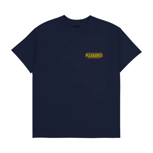 PLEASURES口袋三行字母印花短袖