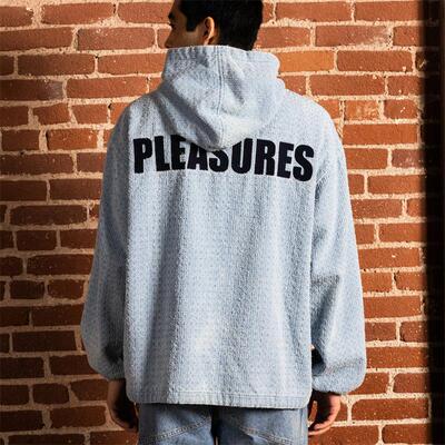 PLEASURES磨毛兜帽衫袋鼠兜