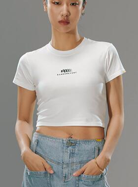 RANDOMEVENT 24SS变幻LOGO短款短袖 WOMEN'S CHANGING LOGO SHORT