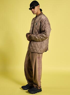 PLEASURES 24AW 侧紫刺绣丝绒长裤UNQUOTE VELOUR TRACK PANTS