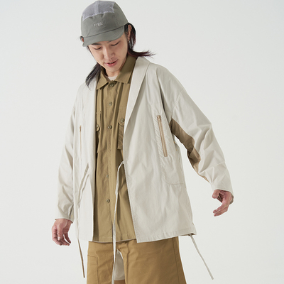 双口袋宽松工装复古小屁孩