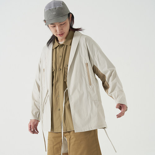 双口袋宽松工装复古小屁孩