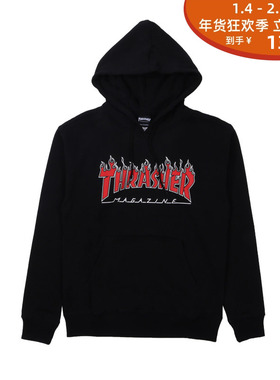 THRASHER 日版印花连帽衫 FLAME 火焰滑板卫衣