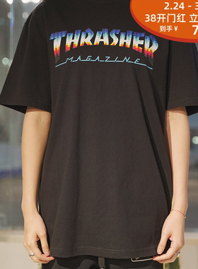 现货 潮玩艺 THRASHER HOMETOWN GLITCH 日本线 数码印花短袖T恤