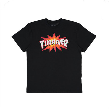 THRASHER 日版三色爆炸 LOGO 创意短袖 BOOM TEE