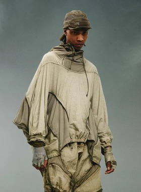 HAMCUS 24SS 可变形斜拉链帽衫 SM02624-2 末日废土风系列