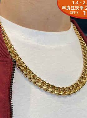 现货潮玩艺金色10mm古巴项链