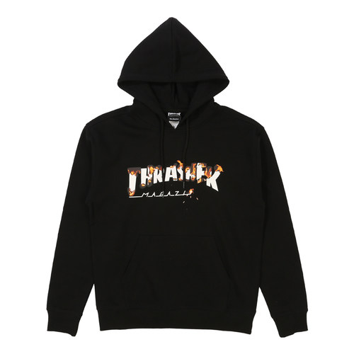 THRASHER印花帽衫燃烧JLP日版