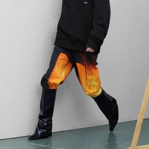 FMACM火箭喷发满印直筒休闲裤