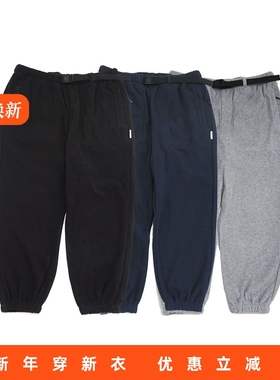 RADIUM日系重磅摇粒绒长裤男秋冬加厚束脚卫裤宽松休闲裤潮牌腰带