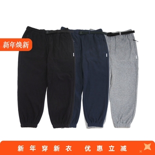 潮牌腰带 宽松休闲裤 RADIUM日系重磅摇粒绒长裤 男秋冬加厚束脚卫裤