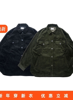 RADIUM秋冬复古宽松加厚工装多口袋灯芯绒夹克韩版衬衫休闲外套男