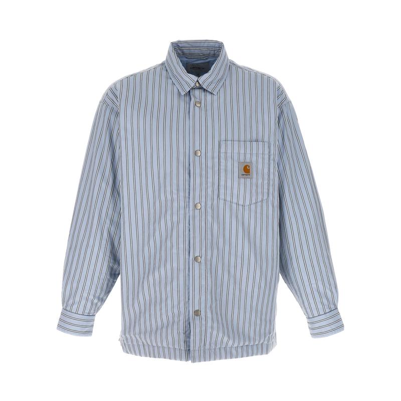 CARHARTT WIP条纹衬衫男士休闲透气开衩侧袋