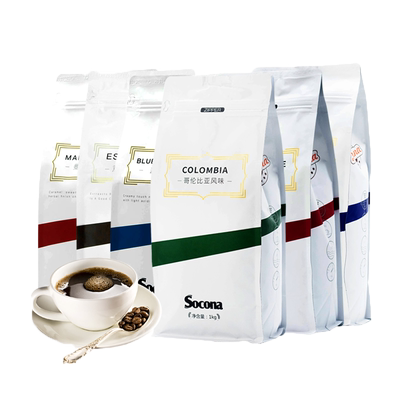 SOCONA意式拼配咖啡豆1kg*3袋量贩装耶加雪菲摩卡蓝山曼特宁咖啡