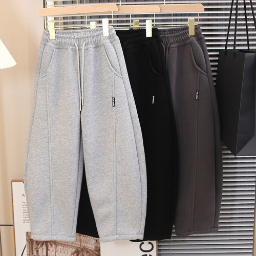 男童春秋款纯棉弯刀运动裤