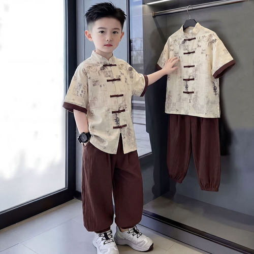 男童夏季新中式短袖汉服套装