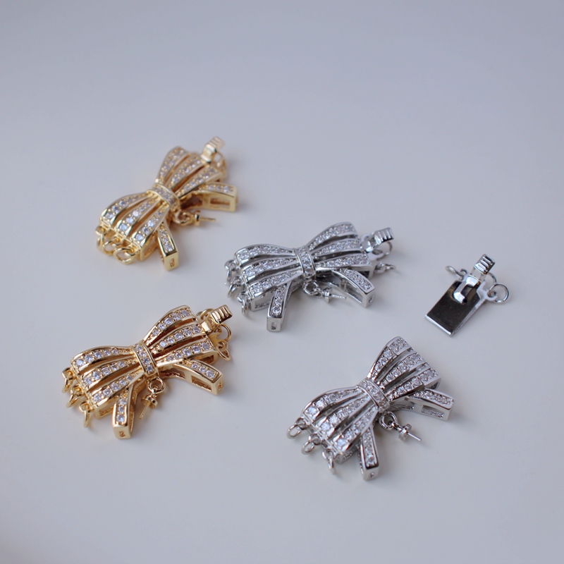 锆石蝴蝶结三排插扣大号