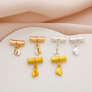 古法包金镀银通孔小竹节diy手工串珠手链项链配饰材料节节高弯管