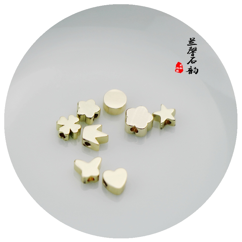 小花心形项链手工隔珠