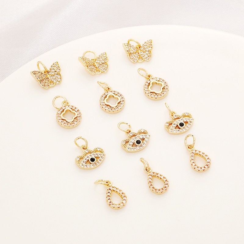 14K包金镀金保色锆石小挂饰diy手工饰品配件串珠手链项链吊坠材料,饰品/流行首饰/时尚饰品新,其他DIY饰品配件,淘宝优惠券,粉丝福利购,淘宝优惠卷