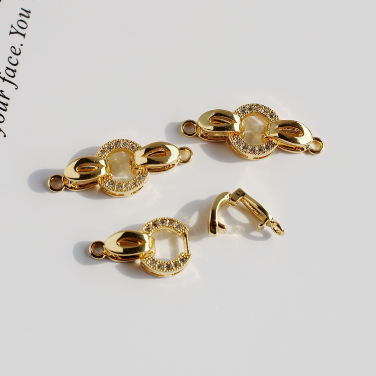 DIY包金镀金保色锆石自制手链