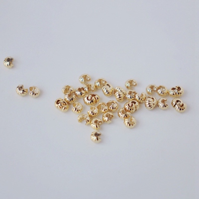 14K包金镀金保色南瓜珠月牙扣C扣开口珠diy自制串珠手链项链收尾