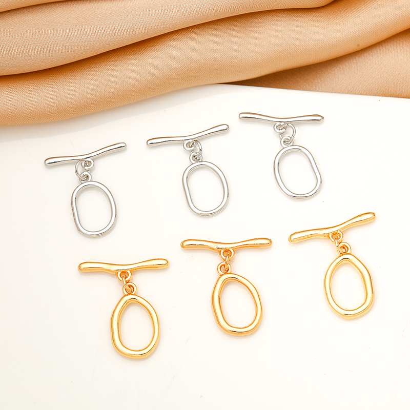 14K包金镀浅金白金色异形OT扣