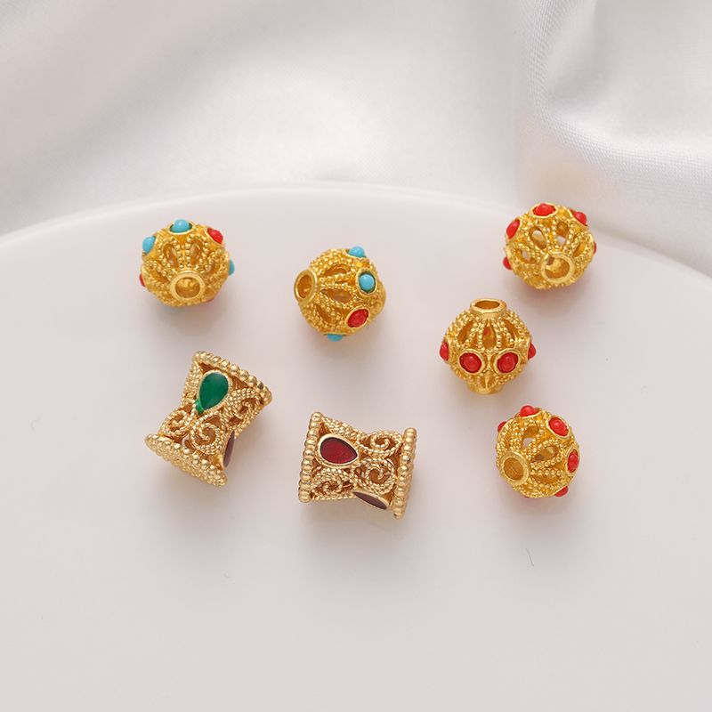 临兰古法包金镀金镂空配珠