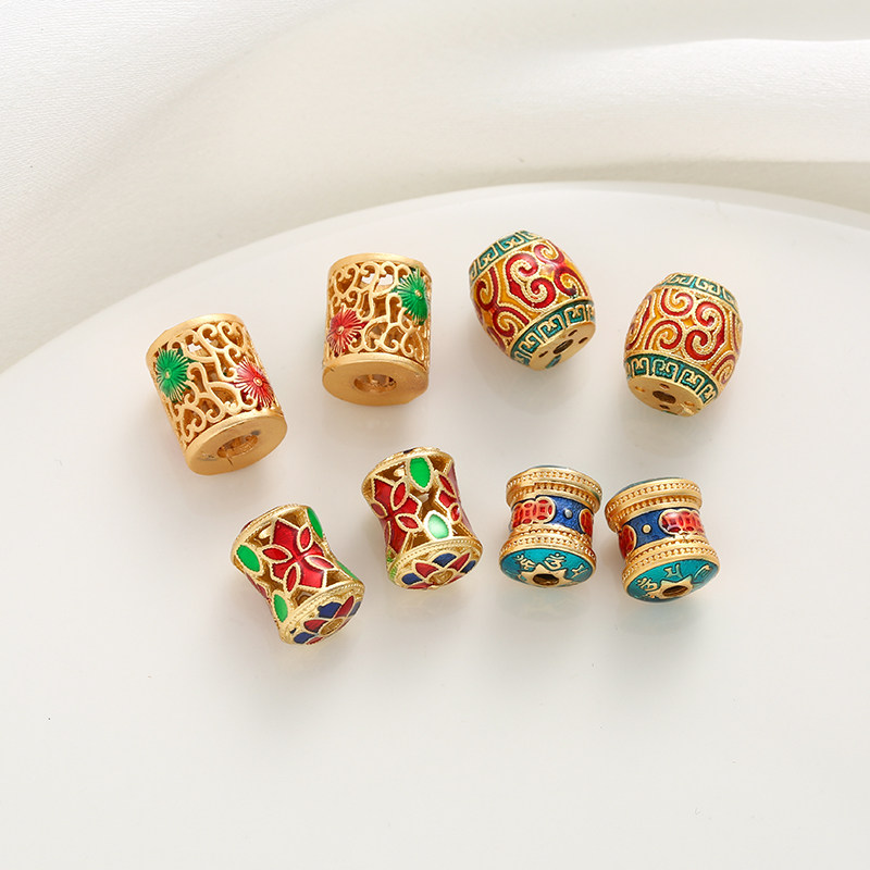 古法包金镀金滴油镂空桶珠鼓珠复古配饰diy手工串珠手链项链配珠,饰品/流行首饰/时尚饰品新,其他DIY饰品配件,淘宝优惠券,粉丝福利购,淘宝优惠卷