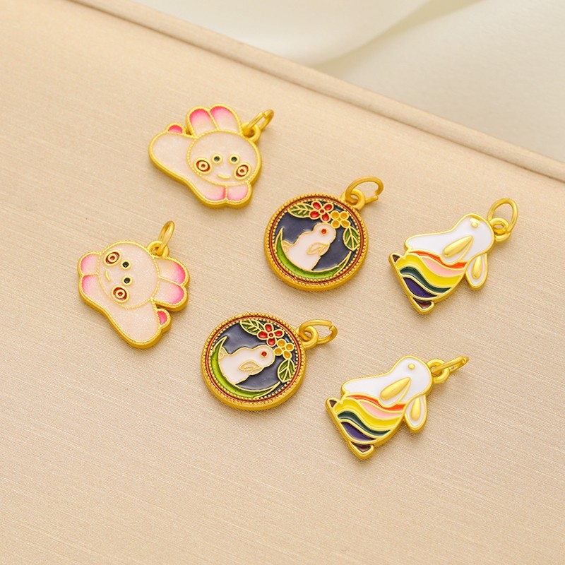 18K包金镀金保色滴油小兔子吊坠diy饰品配件手工串珠手链项链吊饰,饰品/流行首饰/时尚饰品新,其他DIY饰品配件,淘宝优惠券,粉丝福利购,淘宝优惠卷